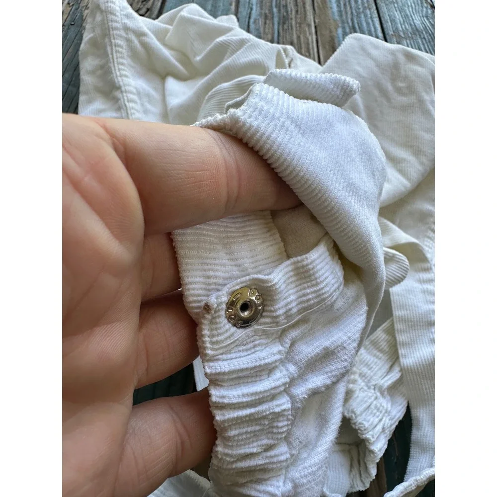 Vintage White Corduroy 2pc Set Jacket and Overalls Kids Toddler Heirloom Style